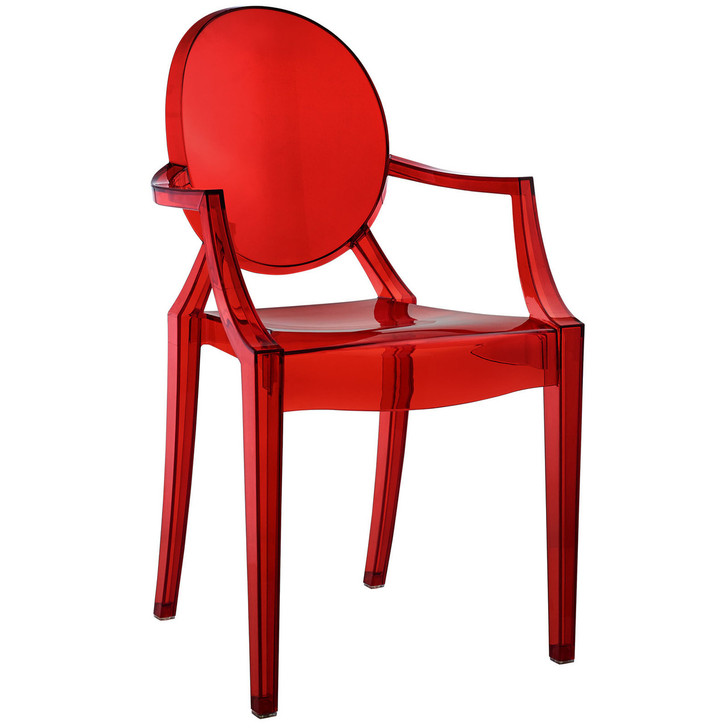 Casper Dining Armchair, Red Plastic