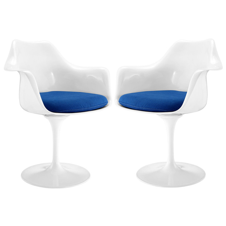 Lippa Dining Armchair Set of 2, Blue Plastic