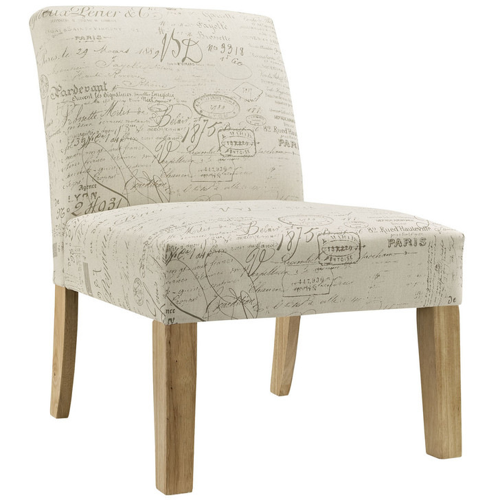 Auteur Fabric Side Chair, White Fabric