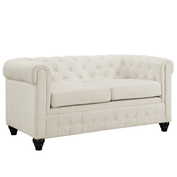 Earl Fabric Loveseat, Beige Fabric