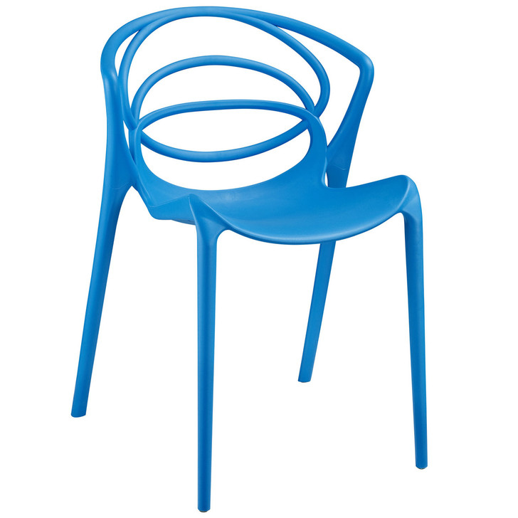 Locus Dining Side Chair, Blue Indoor / Outdoor