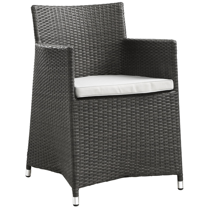 Junction Outdoor Patio Armchair, Brown White Plastic
