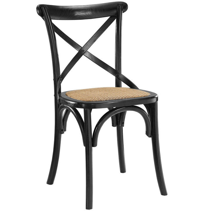 Gear Dining Side Chair, Black Wood