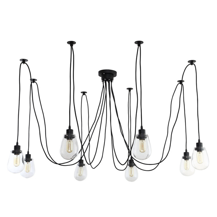 Epaulette Chandelier, Black Steel