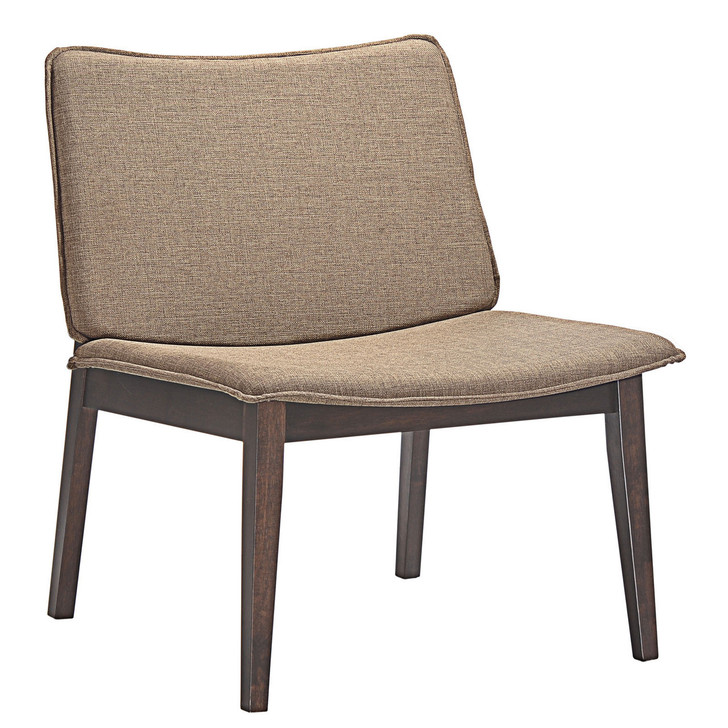 Evade Lounge Chair, Brown Wood Fabric
