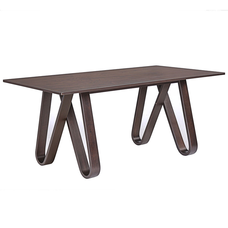 Cision Dining Table, Brown Wood