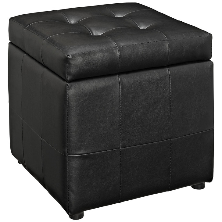 Volt Storage Ottoman in Black