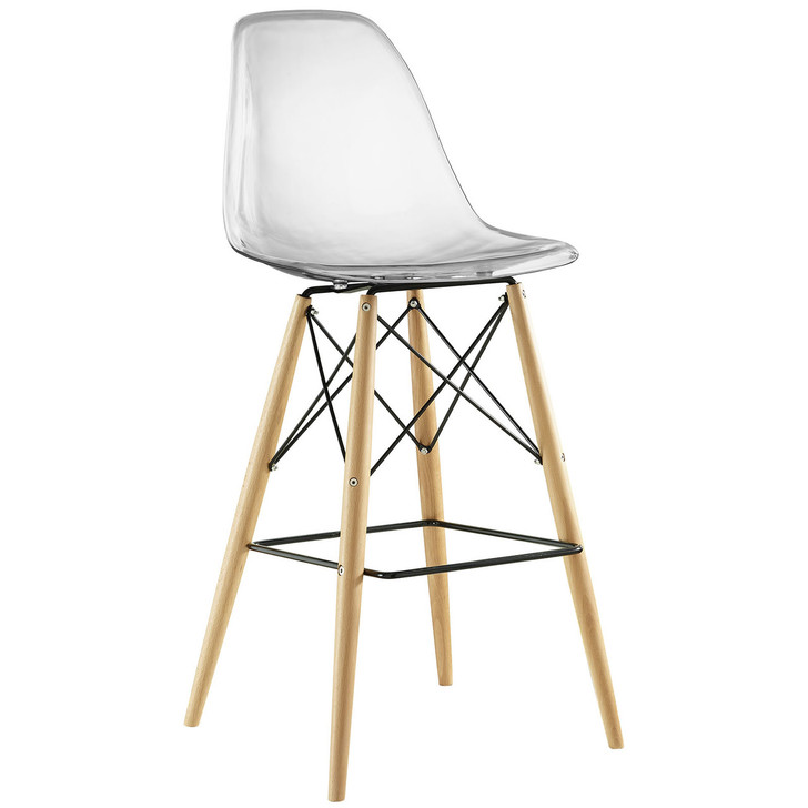 Pyramid Bar Stool , Clear, Plastic, Steel