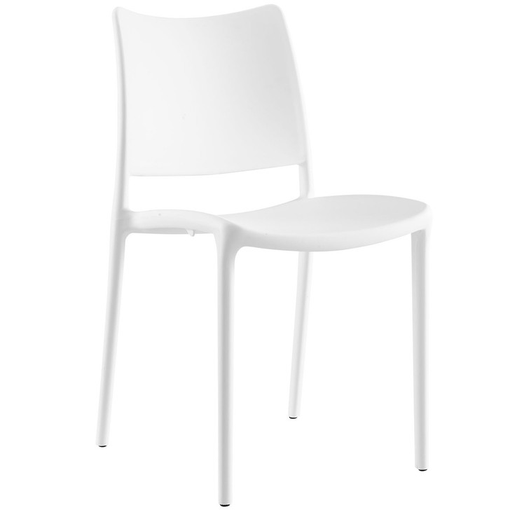 Hipster Dining Side Chair (Indoor and Outdoor), White, Plastic
