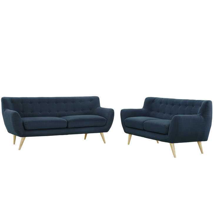 Remark Two PCS Living Room Set, Navy, Fabric, Plywood 1785