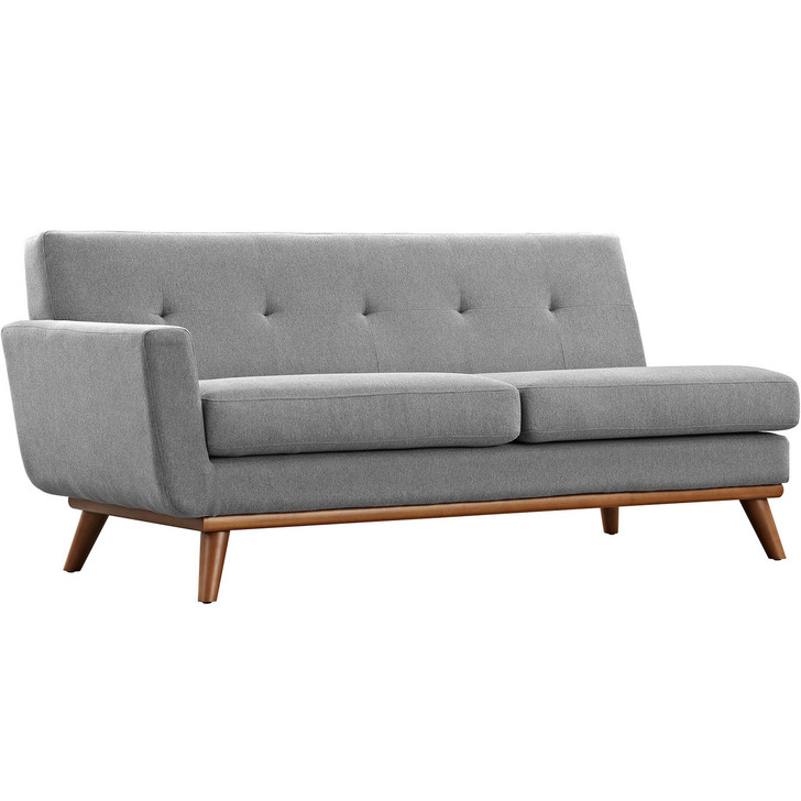 Engage Left-Arm Loveseat , Fabric, Grey