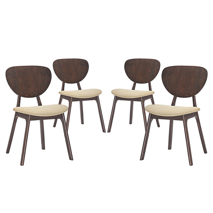 Murmur Dining Side Chair (Set of Four), Beige, Fabric, Wood