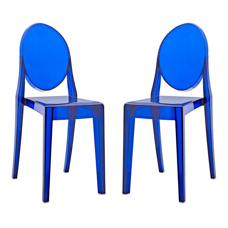 Casper Dining Chairs (Set of Two), Blue, Plastic