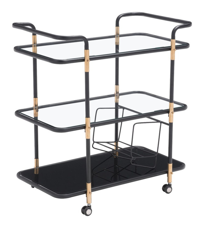 Secret Serving Cart, Black, Glass