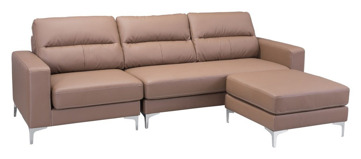 Versa Sectional, Brown, Faux Leather