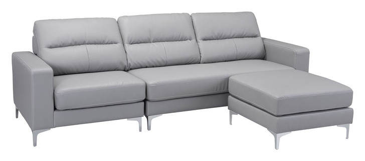 Versa Sectional, Gray, Faux Leather