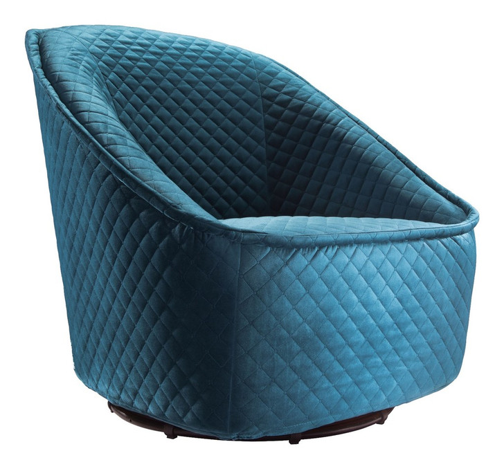 Pug Swivel Chair, Blue, Fabric