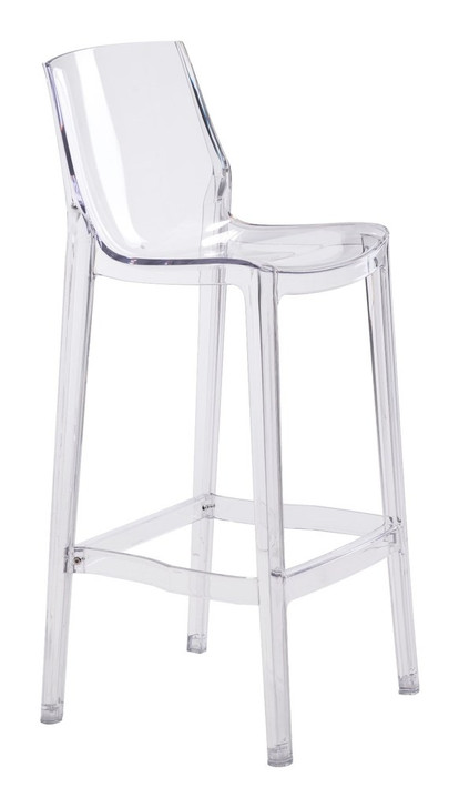 Phantom Bar Chair ( Set of 2 ), Clear, Plastic