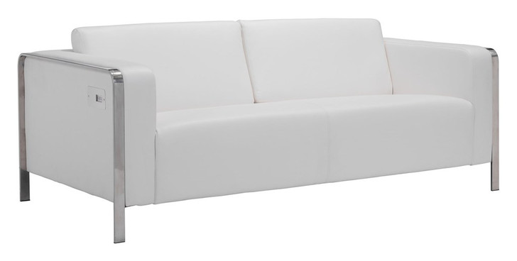 Thor Sofa, White, Faux Leather