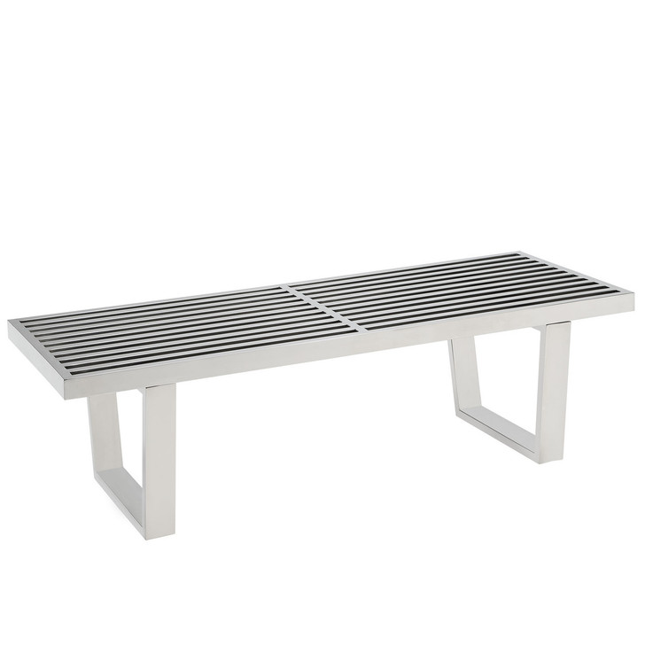 Sauna 4' Stainless Steel Bench in Silver