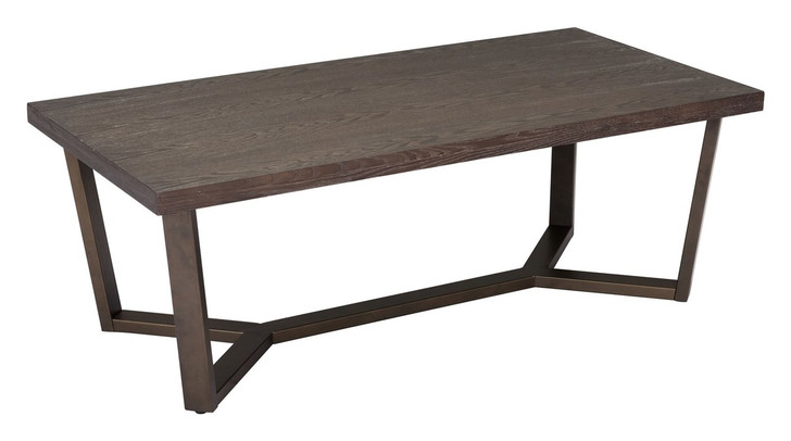 Brooklyn Coffee Table Gray Oak & A.Brass, Wood