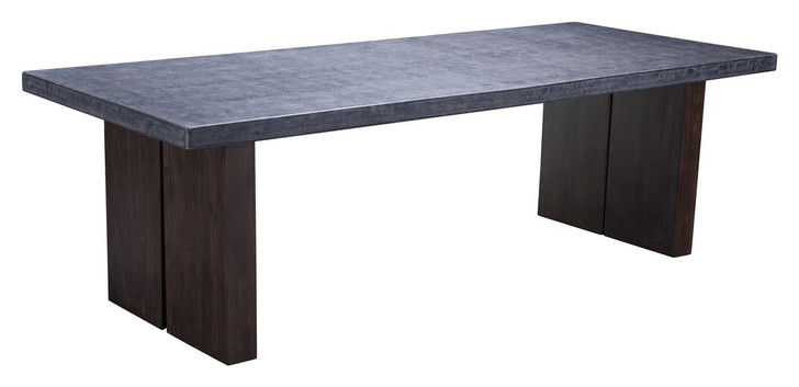 Windsor Dining Table Cement & Natural, Wood