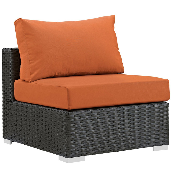 Sojourn Outdoor Patio Fabric Sunbrella Armless, Orange, Rattan 9738