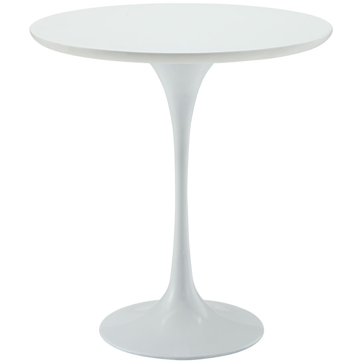 Lippa Wood Top Side Table in White