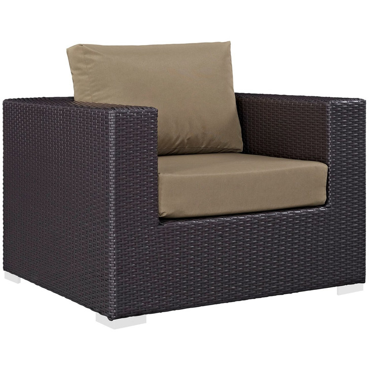 Convene Outdoor Patio Armchair, Brown, Rattan 9870