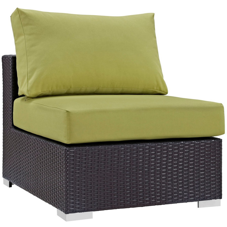 Convene Outdoor Patio Armless, Green, Rattan 9888