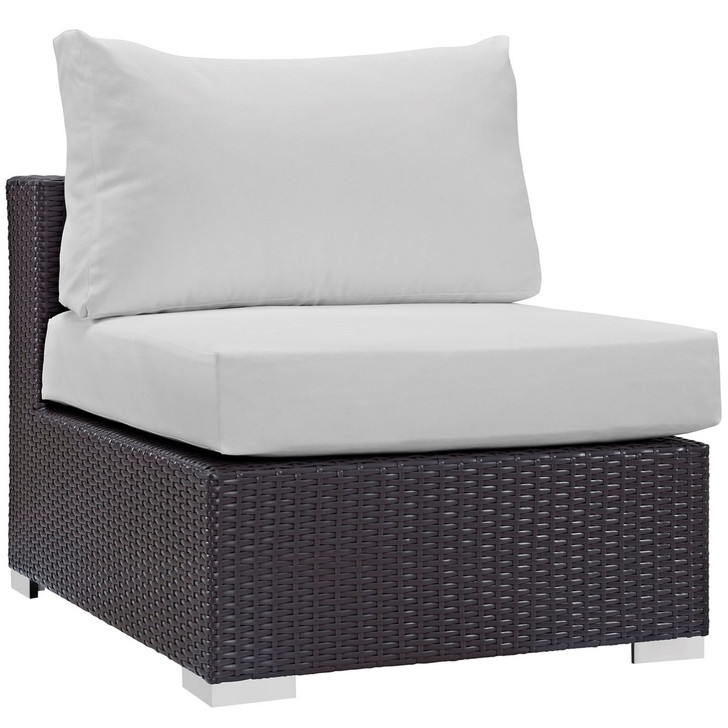 Convene Outdoor Patio Armless, White, Rattan 9891