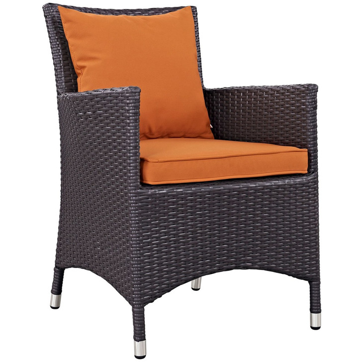 Convene Dining Outdoor Patio Armchair, Orange, Rattan 9901