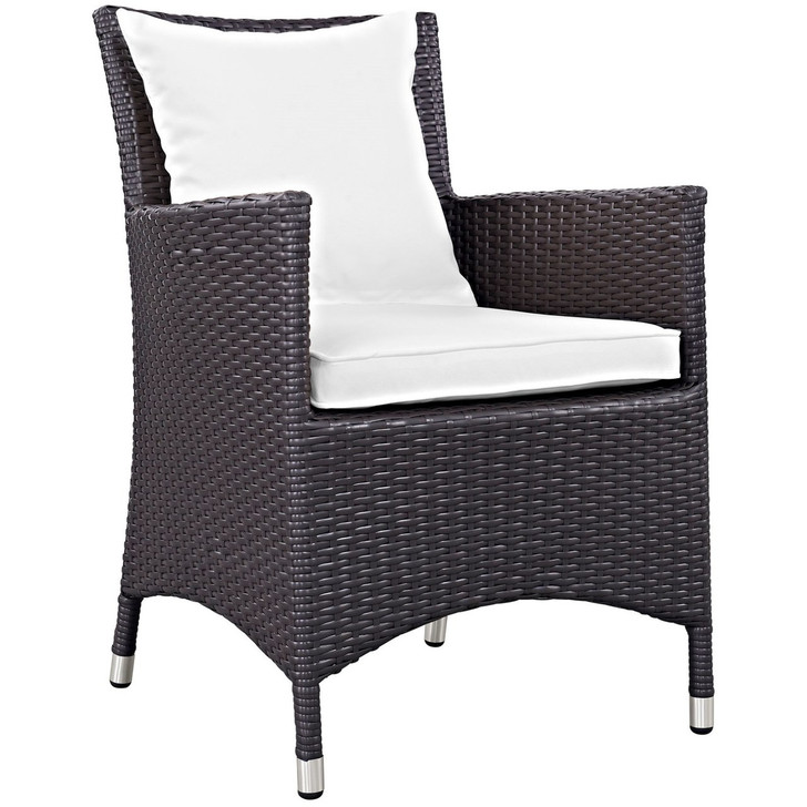 Convene Dining Outdoor Patio Armchair, White, Rattan 9905