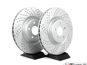 Front Big Brake Kit - Stage 1 - Cross Drilled & Slotted Rotors (345x30)