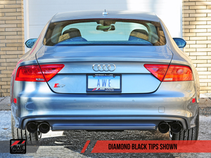AWE Tuning Audi S7 4.0T Track Edition Exhaust - Diamond Black Tips