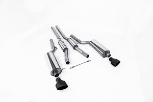 Milltek Cat Back Resonated Exhaust - Black Oval Tips - RS6 C5 V8 Bi-Turbo Saloon & Avant