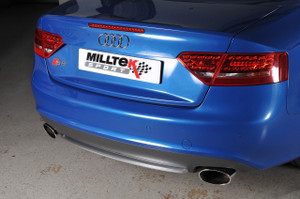 Milltek Cat Back Resonated Exhaust - Polished Oval Tips - S5 Cabriolet 3.0T quattro S-tronic