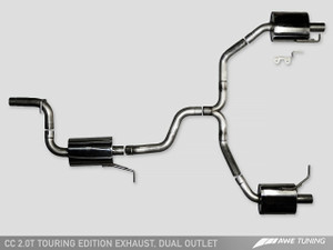 AWE Tuning VW CC Touring Edition Exhaust, Dual Outlet -- with Chrome Silver Tips