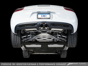 AWE Tuning Porsche 981 Performance Exhaust System - With Chrome Silver Tips