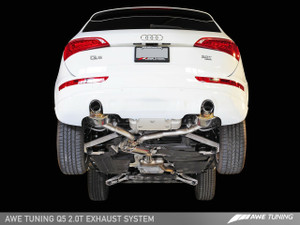 AWE Tuning Q5 2.0T Touring Edition Exhaust - Diamond Black Tips