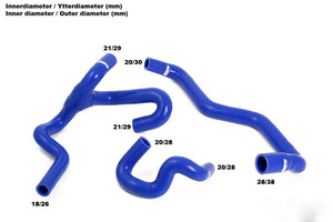 SAAB 9-5 98-10 Heater hoses for cars with water valve Red