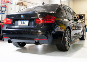 AWE Tuning BMW F3X 335i/435i Touring Edition Axle Back Exhaust -- Diamond Black Tips (90mm)