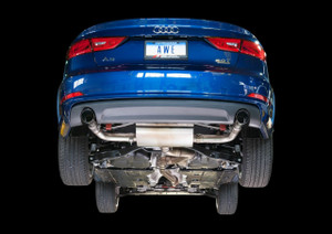 AWE Tuning Audi A3 Touring Edition Exhaust - Dual Outlet, Chrome Silver 90 mm Tips