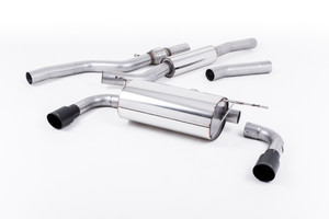 Milltek Non-Resonated Cat-Back Exhaust With 435i Style Dual Outlet Cerakote Black Tips - BMW 4 Series Coupe Automatic With Tow Bar