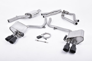 Milltek Valvesonic Cat-Back Exhaust Black Velvet Tips - Audi S4/S5 3.0T Supercharged B8.5 Quattro