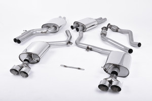 Milltek Resonated Cat Back Exhuast Polished Silver Tips - Audi S4 3.0 Supercharged B8.5