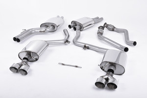 Milltek Resonated Cat Back Exhaust Polished Silver Tips - Audi S5 B8.5 3.0T Supercharged