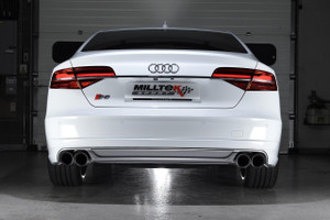 Milltek Non-Resonated Cat Back Exhaust With Polished Tips  - Audi S8 4.0 TFSI Quattro Tiptronic