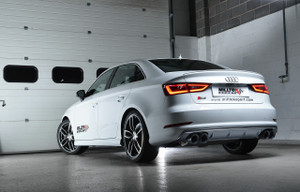 Milltek Cat Back Non-Valved, Non-Resonated Race Exhaust System with Quad Round Polished Tips - Audi S3 2.0 TFSI quattro Saloon 8V
