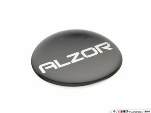 63.75mm Black Sticker With Chrome Alzor Logo